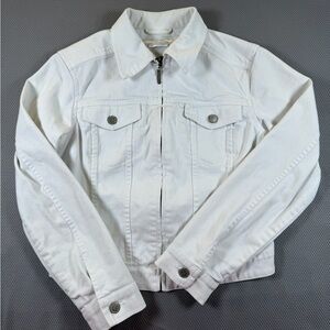 Indigo Palms Tommy Bahama White Zip Up Jean Jacket Size S